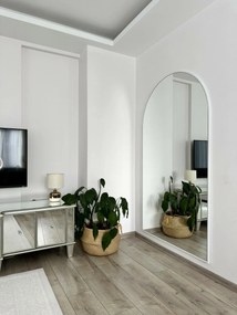 Stewehome Οβάλ Καθρέπτης Δαπέδου Μοντέρνου Σχεδιασμού λευκό 180x100 cm