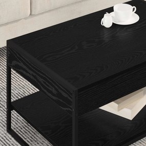 vidaXL Τραπεζάκι σαλονιού Μαύρη Οξυά 80 x 50 x 40 cm