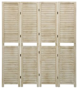 vidaXL Διαχωριστικό Χώρου με 4 Πάνελ 140x165 εκ. Μασίφ Ξύλο Παυλώνιας