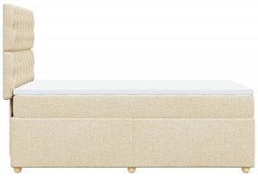 Κρεβάτι Boxspring με Στρώμα Κρεμ 90x190 εκ.Υφασμάτινο - Κρεμ