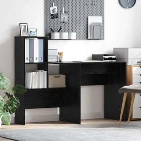 vidaXL Γραφείο Μαύρη Οξυά 131,5 x 50 x 106,5 cm Επεξεργασμένο Ξύλο