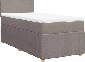 vidaXL Κρεβάτι Boxspring με Στρώμα Taupe 100 x 200 εκ. Υφασμάτινο