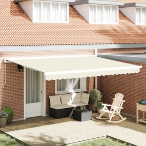 vidaXL Χειροκίνητη Ανασυρόμενη Τέντα Κρεμ 450x300 cm