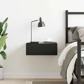 vidaXL Κομοδίνο Κρεμαστό Μαύρο 40 x 30 x 15 εκ. από Επεξεργασμένο Ξύλο