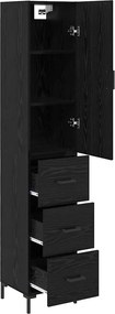 vidaXL Highboard Μαύρη Οξυά 34,5 x 34 x 180 εκ. Επεξεργασμένο ξύλο