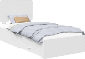 vidaXL Σκελετός Κρεβατιού Λευκό 90 x 190 cm Επεξεργασμένο ξύλο