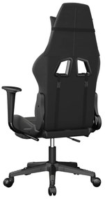 Καρέκλα Gaming Μασάζ Υποπόδιο Μαύρο&amp;Γκρι από Συνθετικό Δέρμα - Γκρι
