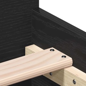 vidaXL Σκελετός Κρεβατιού Μαύρη Δρυς 80 x 200 cm Επεξεργασμένο Ξύλο