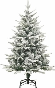 vidaXL Artificial Christmas Tree with Flocked Snow 150 LED Θερμό λευκό