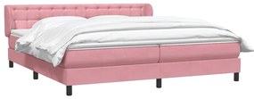 Box Spring κρεβάτι με στρώματα ροζ 180x210 cm Βελούδινο - Ροζ