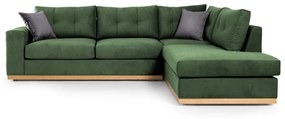 Γωνιακός καναπές αριστερή γωνία Boston pakoworld ύφασμα κυπαρισσί-ανθρακί 280x225x90εκ - Ύφασμα - 168-000017