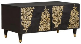 vidaXL Τραπεζάκι σαλονιού Μαύρο 80 x 50 x 40 cm Στερεό ξύλο μάνγκο