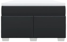 vidaXL Κρεβάτι Boxspring με Στρώμα Μαύρο 120x190εκ.από Συνθετικό Δέρμα