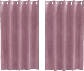 vidaXL Κουρτίνες 2 τμχ. Σκούρο ροζ 140 x 140 cm Βελούδο