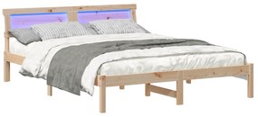 vidaXL Σκελετός Κρεβατιού Καφέ 140 x 200 cm Ξύλο πεύκου