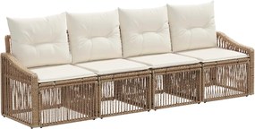 vidaXL Σετ Καναπέ Κήπου 4 pcs Μπεζ συνθετικό ρατάν
