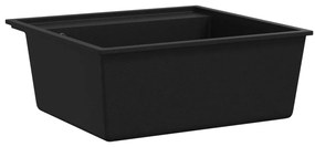 vidaXL Νεροχύτης με Οπή Υπερχείλισης Μαύρος Γρανιτένιος