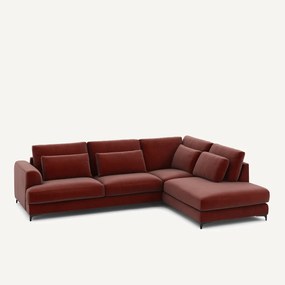 Γωνιακός καναπές δεξιός, βελούδινος, Marsile