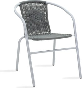 Πολυθρόνα Obbi pakoworld μέταλλο-pe γκρι 53x59x72εκ