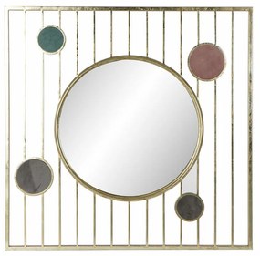 Τοίχο καθρέφτη DKD Home Decor Πράσινο Γκρι Ροζ Χρυσό Κύκλους Sixties 100 x 2 x 100 cm (100 Μονάδες)