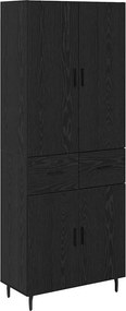 vidaXL Highboard 2 pcs Μαύρη δρυς 69,5 x 34 x 180 εκ.