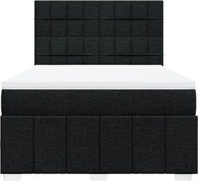 vidaXL Κρεβάτι Boxspring με Στρώμα Μαύρο 140x200 εκ. Υφασμάτινο