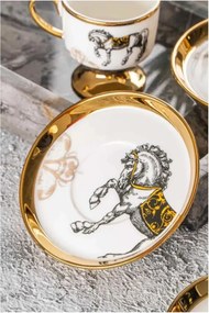 Stewehome Σετ πορσελάνινων φλιτζανιών με πόδι σετ 6 τεμαχίων με σχέδιο Λευκό