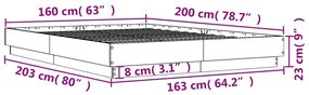 ΠΛΑΙΣΙΟ ΚΡΕΒΑΤΙΟΥ ΚΑΠΝΙΣΤΗ ΔΡΥΣ 160X200 ΕΚ. ΕΠΕΞΕΡΓΑΣΜΕΝΟ ΞΥΛΟ 3209846