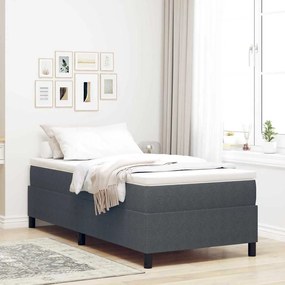 vidaXL Κρεβάτι Box Spring με Στρώμα σε Σκούρο Γκρι, 80x200 cm, βελουτέ ύφασμα