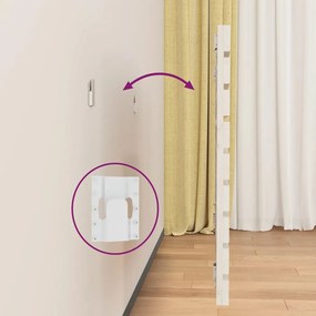 vidaXL Κεφαλάρι Τοίχου Λευκό 156x3x63 εκ. από Μασίφ Ξύλο Πεύκου