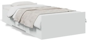 vidaXL Πλαίσιο Κρεβατιού με Συρτάρια Λευκό 100x200 εκ Επεξεργ. Ξύλο