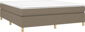 vidaXL Κρεβάτι Boxspring με Στρώμα Taupe 160x200 εκ. Υφασμάτινο