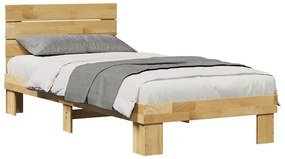 vidaXL Πλαίσιο κρεβατιού με κεφαλάρι χωρίς στρώμα Ξύλο μασίφ Δρυς