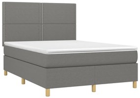 ΚΡΕΒΑΤΙ BOXSPRING ΜΕ ΣΤΡΩΜΑ ΣΚΟΥΡΟ ΓΚΡΙ 140X200 ΕΚ ΥΦΑΣΜΑΤΙΝΟ 3142258