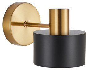 Φωτιστικό Τοίχου - Απλίκα SE21-GM-16-MS1 GOLD MATT WALL LAMP BLACK METAL SHADE+ - Μέταλλο - 77-8307