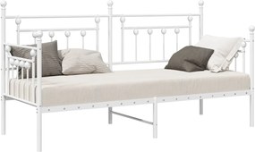 vidaXL Σκελετός κρεβατιού ημέρας Λευκό 80 x 200 cm Ατσάλι