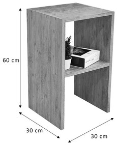 Βοηθητικό τραπέζι Leofric pakoworld μελαμίνης oak 30x30x60εκ (1 τεμάχια)