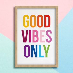 Παιδικό Πόστερ Good Vibers Only KD19 22x31cm Λευκό Κάδρο PVC (με πόστερ)