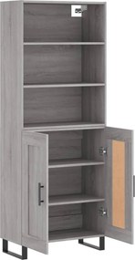 vidaXL Ντουλάπι Γκρι Sonoma 69,5 x 34 x 180 εκ. Επεξεργασμένο Ξύλο