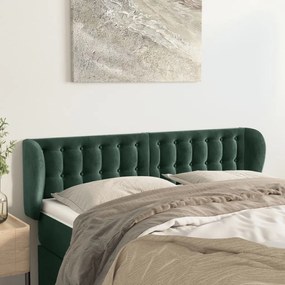 Κεφαλάρι με Πτερύγια Σκούρο Πράσινο 147x23x78/88 εκ. Βελούδινο 3117629