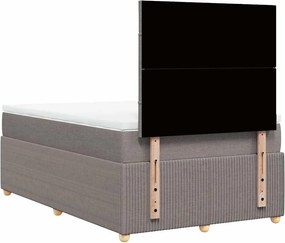 vidaXL Κρεβάτι Boxspring με Στρώμα Taupe 120x200 εκ. Υφασμάτινο