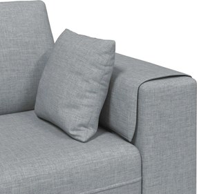 vidaXL Καναπές με μαξιλάρι 3 pcs Ανοιχτό γκρι ύφασμα