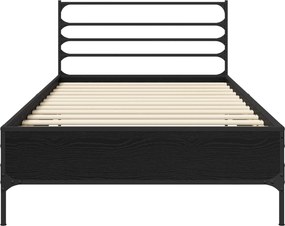 vidaXL Σκελετός Κρεβατιού Μαύρη Δρυς 80 x 200 cm Επεξεργασμένο Ξύλο