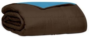Κουβερλί percale μονόχρωμο Brown/Ciel Υπέρδιπλο (220x240)