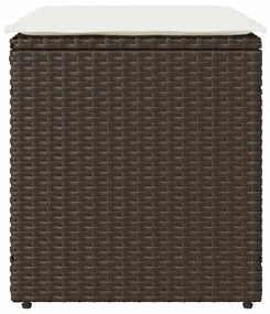 Σκαμπό κήπου με μαξιλάρια 2 τεμάχια Καφέ 40x40x43 cm - Καφέ