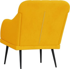 vidaXL Πολυθρόνα Κίτρινη 63 x 76x 80 εκ. Βελούδινη