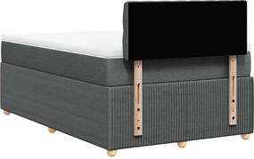 vidaXL Κρεβάτι Boxspring με Στρώμα Σκούρο Γκρι 120x190 εκ Υφασμάτινο