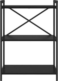 vidaXL Ράφι Βιβλίων Μαύρη Οξυά 60 x 30 x 85 cm Επεξεργασμένο ξύλο