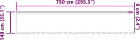 vidaXL Κουρτίνα Δαντέλας με κουρτίνες Λευκό 140 x 750 εκ Πολυεστέρας