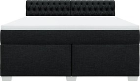 vidaXL Κρεβάτι Boxspring με Στρώμα Μαύρο 180x200 εκ. Υφασμάτινο